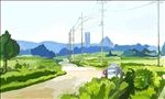 手绘风景画