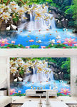 山水画背景墙图片