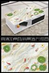 九鱼戏水荷花3D桌面艺术画