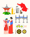 江苏元素扁平设计