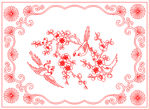 梅花花鸟矢量线条图