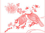 花鸟矢量线条图