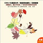 彩色卡通树叶矢量图