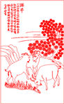 山羊矢量线条图