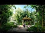 古建亭子森林竹子旅游公园效果图
