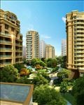 半鸟瞰内廷住宅小区景观图