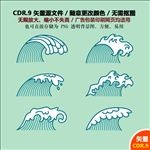 手绘云朵海浪背景矢量图