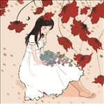 手绘白衣女孩