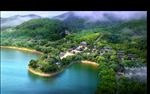 古寺旅游河道景观山体图