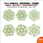 手绘鲜花图形圆形纹案素材