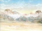 皇室大气旭日东升山水石纹大理石