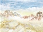 大理石背景墙万里晴空大理石纹石