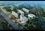 鸟瞰中学学校建筑效果图