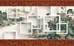 3d中式国画背景墙