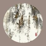 中国风雪景无框画