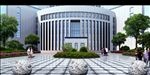 商务酒店大门圆球石雕景观效果图