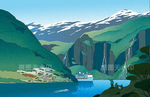 三峡谷高原雪山河流旅游船插图