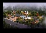 凉亭古建公园一角鸟瞰建筑效果图