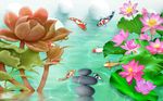 3d荷花电视背景墙