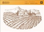葡萄酒庄园矢量图