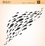 鱼类剪影矢量图