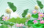 3d背景墙荷花