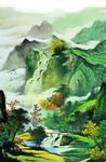 山水国画玄关