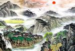 旭日东升背景墙