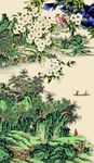 花鸟国画背景墙