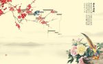 活色生香牡丹电视背景墙