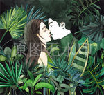 公园情侣浪漫约会接吻恩爱插图