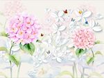 3D纸蝴蝶梦幻花朵