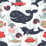 卡通海洋生物