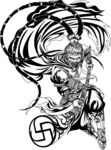 齐天大圣孙悟空雕刻矢量图
