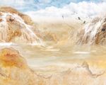 大理石 山水  天空 背景墙