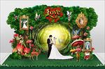 创意森林系婚礼造型舞台美陈背景