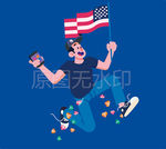 美国旗男移民旅游淘金手机插图