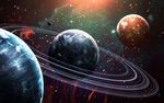 行星 恒星和星系在宇宙空间