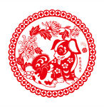 2018狗年素材剪纸狗剪纸