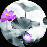 新中式山水船泊意境圆