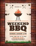 BBQ烧烤复古风派对海报