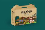 手绘插画山鸡蛋包装平面展开图