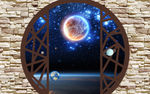 梦幻星空星球文化墙电视背景墙