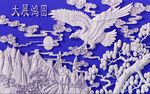 浮雕木雕大展宏图3D立体背景墙