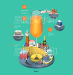 鸡尾酒吧西餐厅建筑威尼斯插图