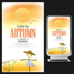 秋季秋天创意促销海报