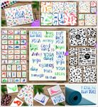 手绘瑜伽水彩画 瑜伽字体