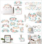 绚丽鲜花水彩画图案