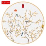 花鸟圆框画