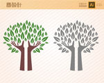 树枝树叶矢量图